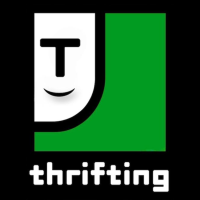 thrifting logo black